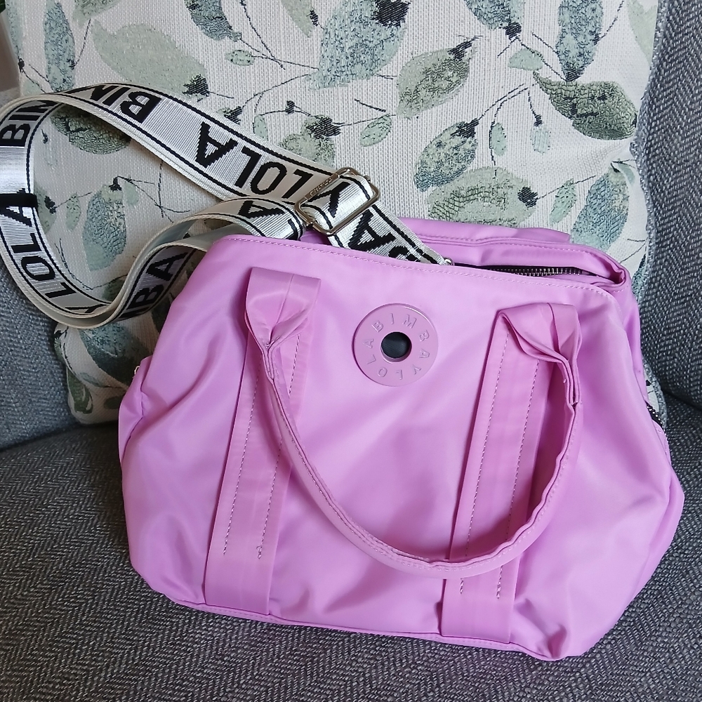 Pink Shoulder Bag with Slouchy Silhouette and Double Handles